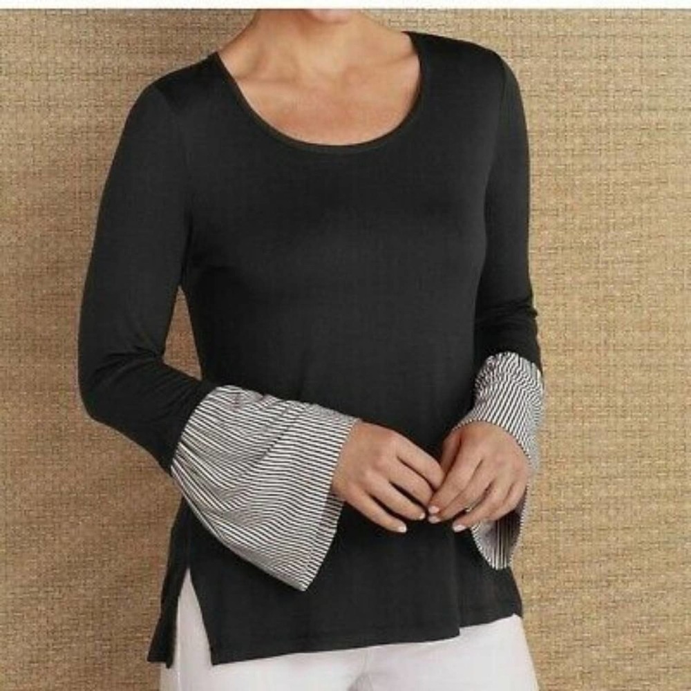 Soft Surroundings Chantal Bell Sleeve Blouse in Medium